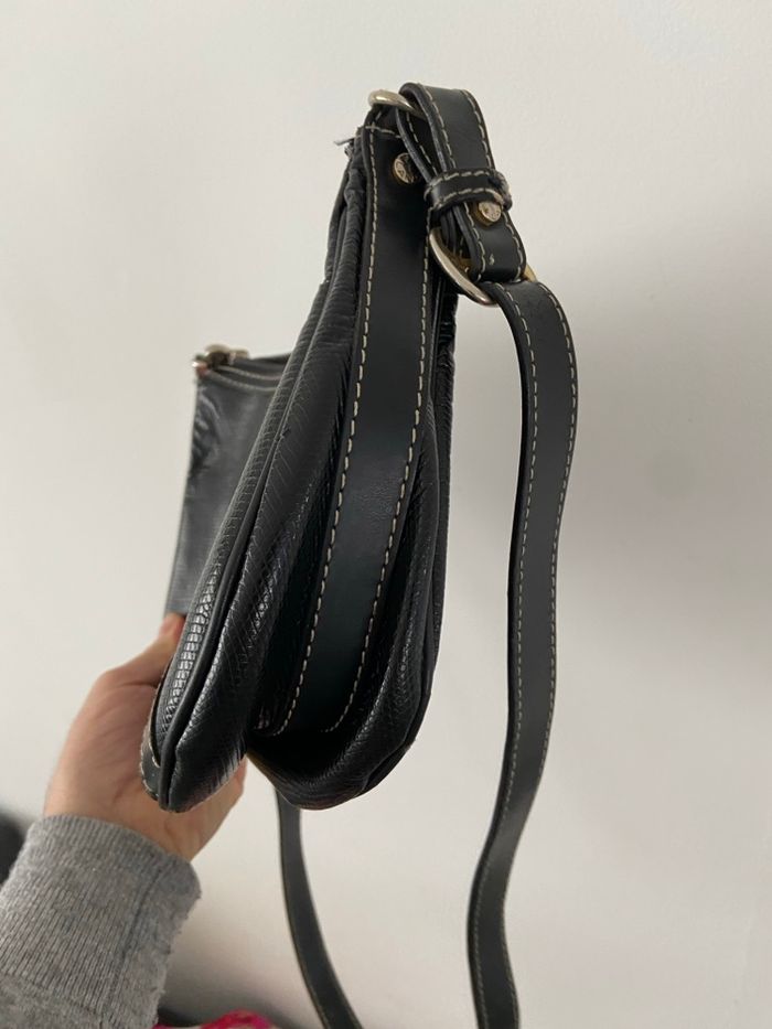 Sac à Main Vintage LANCEL Paris - Cuir Noir Aspect Lézard - Années 90/2000 - photo numéro 5