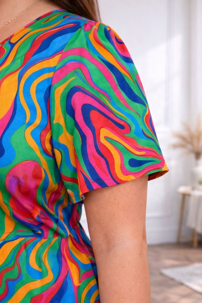 Robe vertige psychédélique hypnotique multicolore Femme Taille 54 marque Boohoo 💍 - photo numéro 3