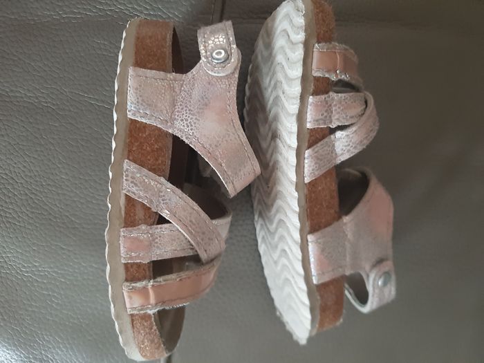 sandales d'été roses fille - semelle intérieure cuir - à scratchs - 24 - photo numéro 6