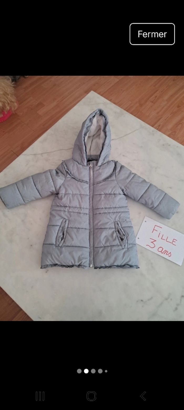 Doudoune manteau grise sergent major 3 ans - photo numéro 2