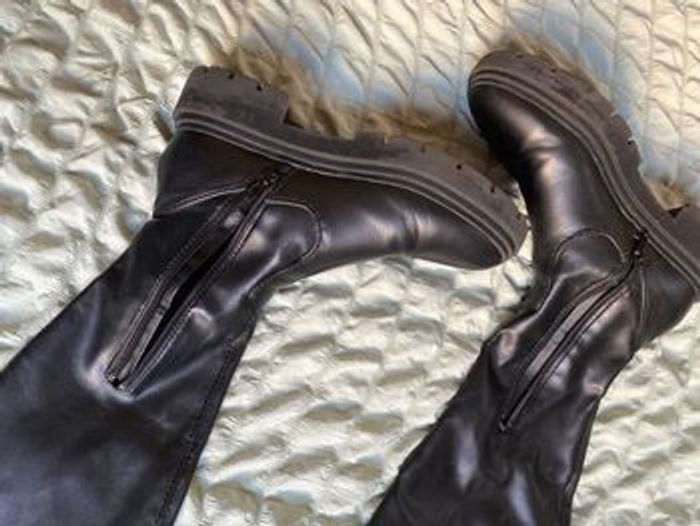 Bottes hautes cuissardes 36 similicuir noir - photo numéro 2