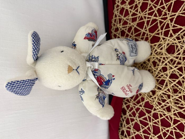 Chocolat Peluche Lapin Bleu Et Blanc Doudou Lapin Tartine Et chocolat