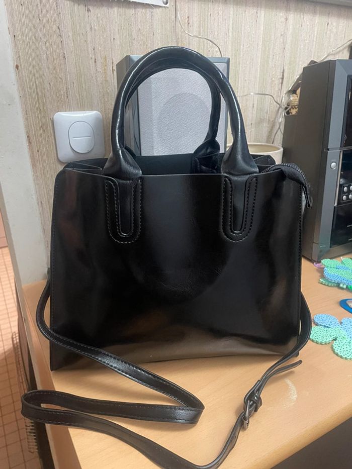 Sac Fourre Vintage noir En Cuir Synthétique