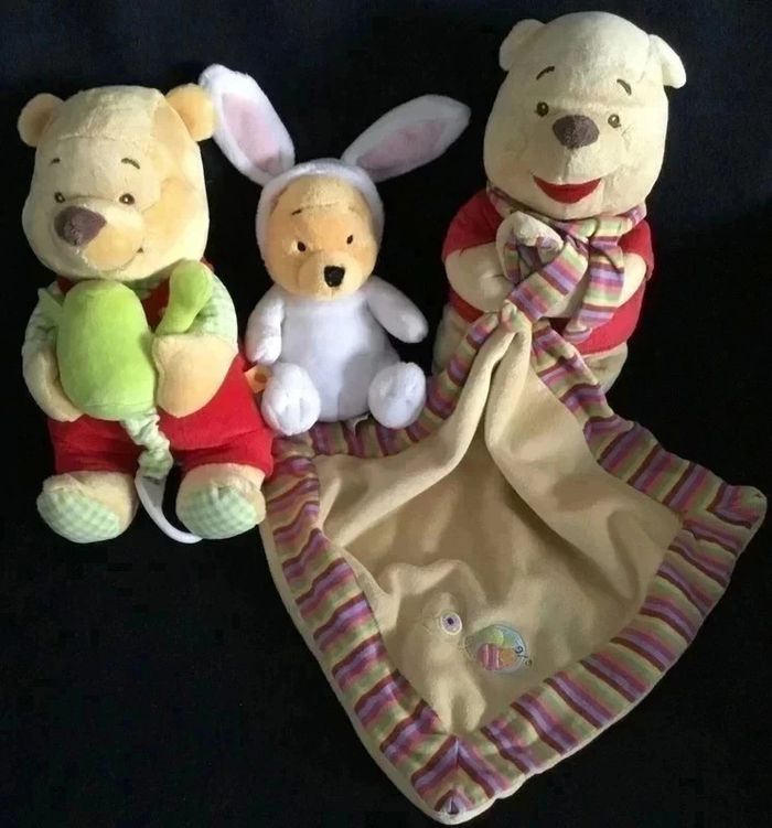 Winnie - 3 Peluches :  Musicale, Lapin et Mouchoir - Disney
