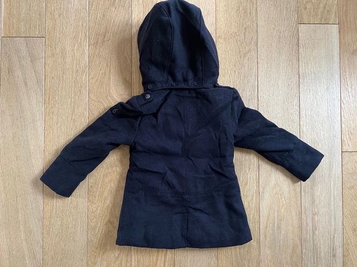 Manteau chaud fourrure fille okaidi bleu marine 3 ans très bon état - photo numéro 7
