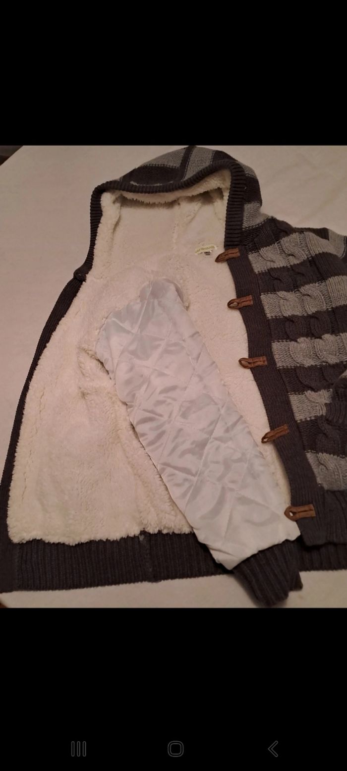 Veste capuche boutonnée et molletonnée Vertbaudet - photo numéro 4