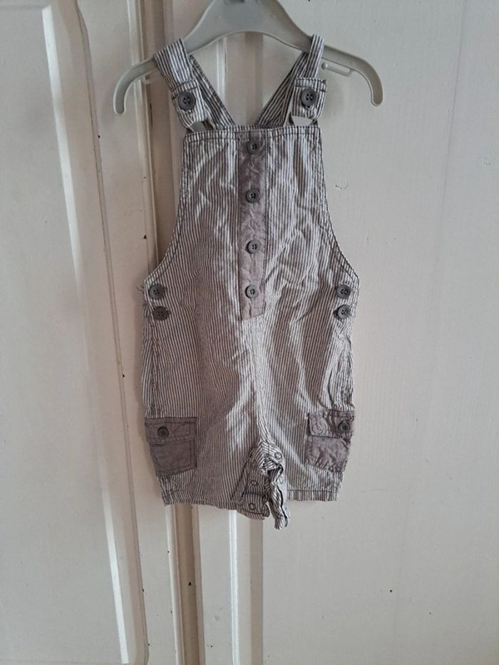 Salopette short à rayure marron 23mois - photo numéro 8