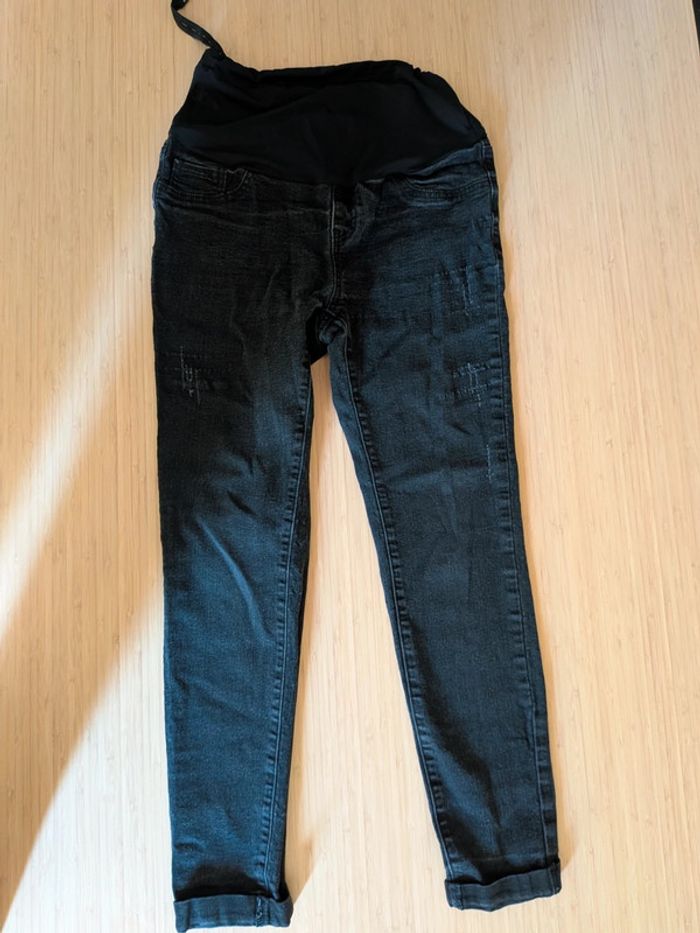 Pantalon effet jeans noir grossesse shein 38