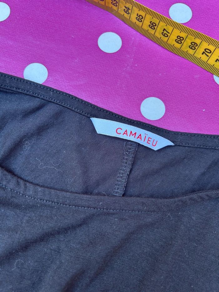 T-shirt haut noeud en bas  noir camaïeu femme taille M -38 été - photo numéro 5