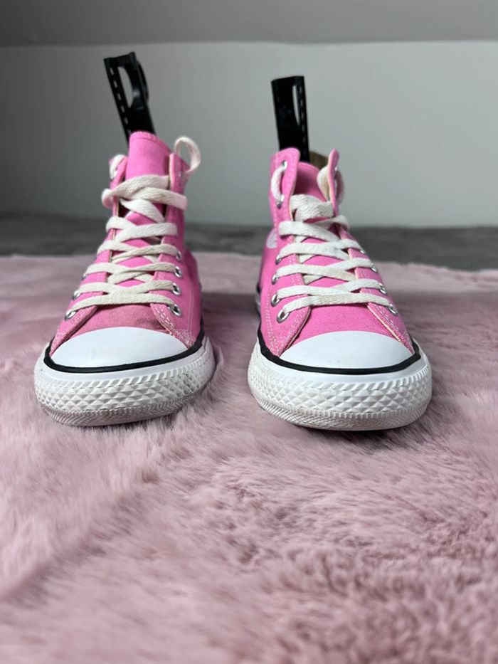 Converse Montantes Roses Toile – Pointure 33,5 avec boîte - photo numéro 3