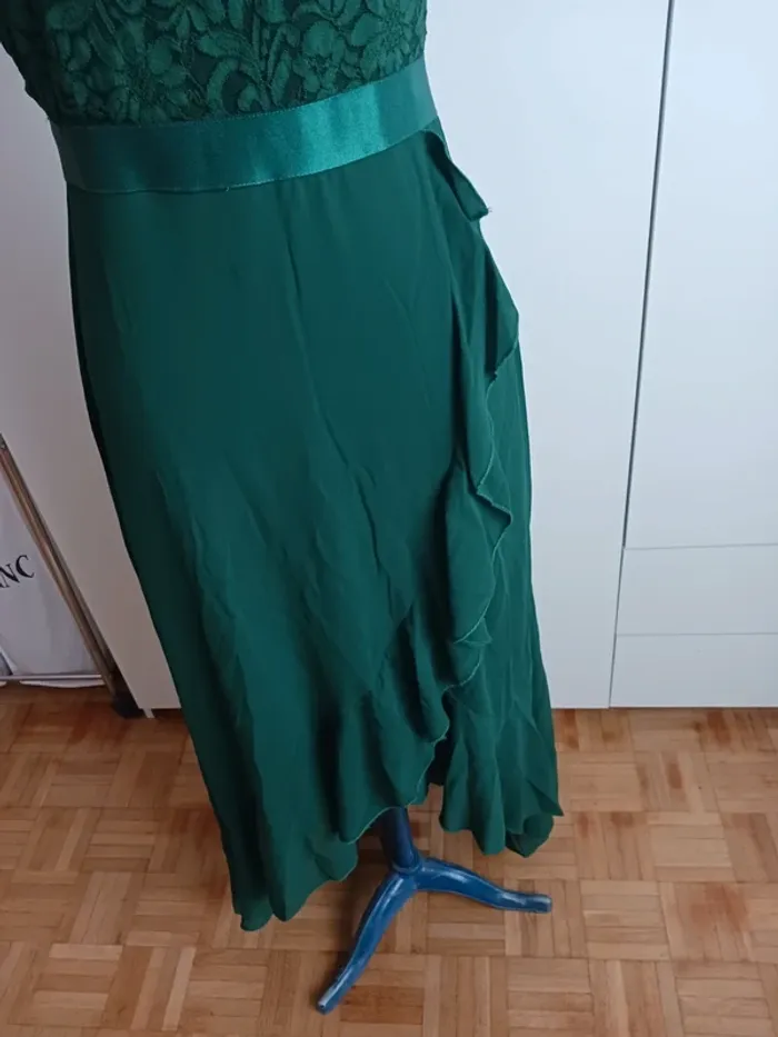 Robe longue verte + étole mousseline - photo numéro 6