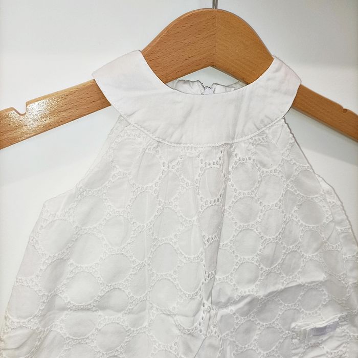 Brioche top débardeur blanc 1M zip crochet broderie - photo numéro 2