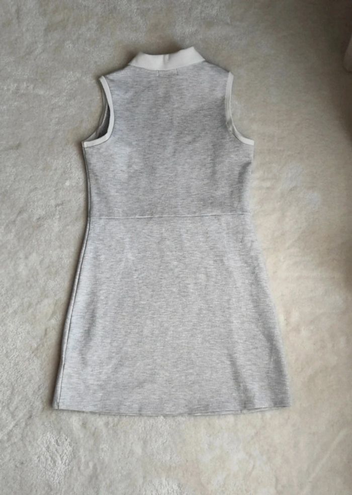 Petite robe Polo grise col blanc sans manches Way by IKKS XS zip décolleté - photo numéro 4