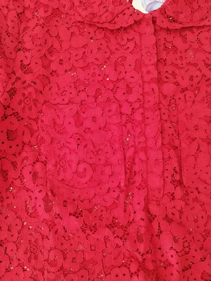 Blouse manches courtes dentelle rouge Claudie Pierlot - photo numéro 11