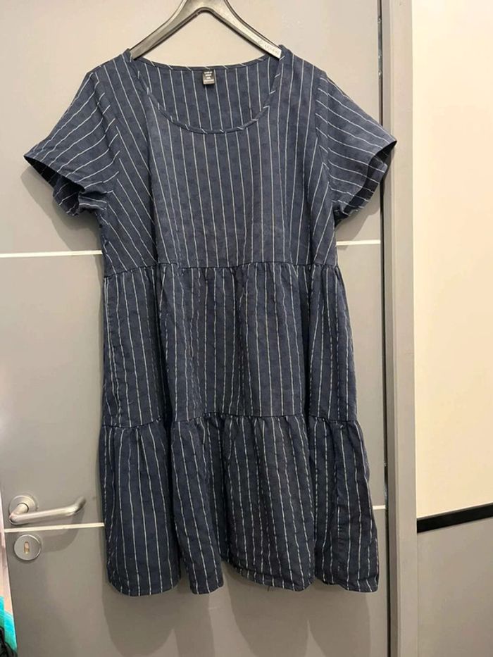 Robe femme  Shein Curve 1XL bleu marine blanc