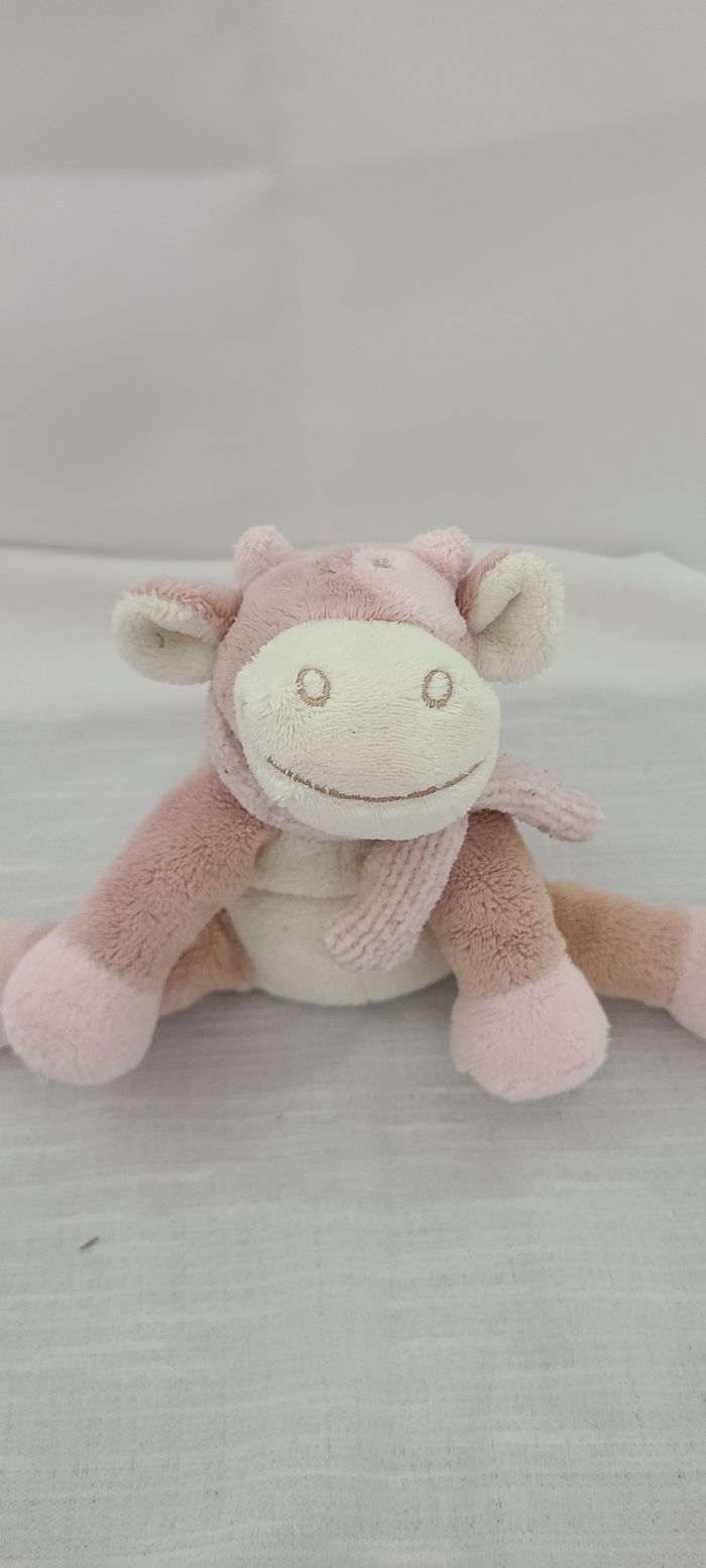 Doudou vache Lola Rosalie écharpe rose NOUKIE'S - photo numéro 4