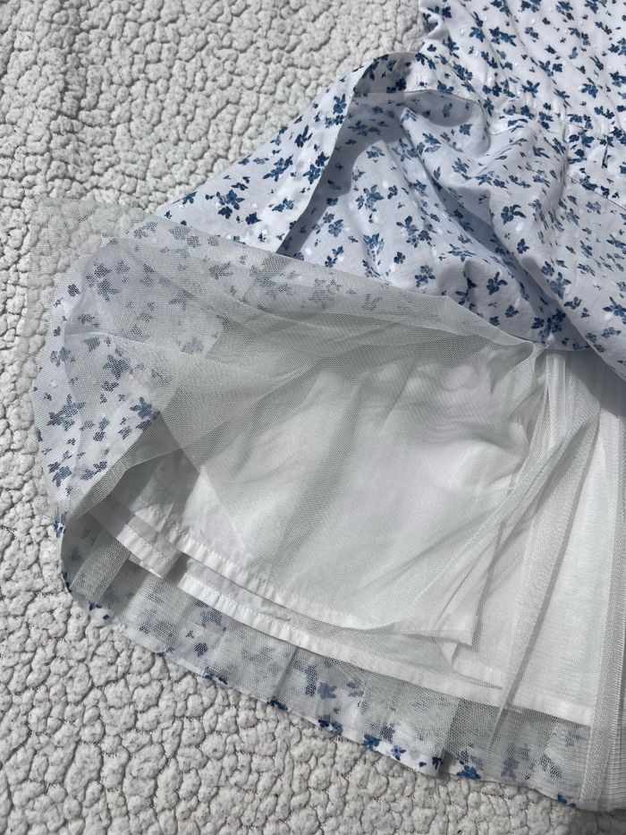 Robe de cérémonie à fleurs bleues taille 7 ans Vertbaudet - photo numéro 3