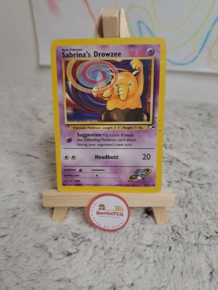 Pokemon card game Sabrina's Drowzee 92/132 Gym Heroes wizards 🇬🇧