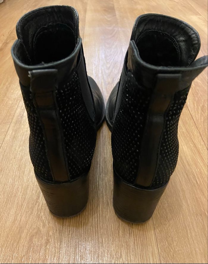 Bottines crantées noires cuir 38 - photo numéro 4