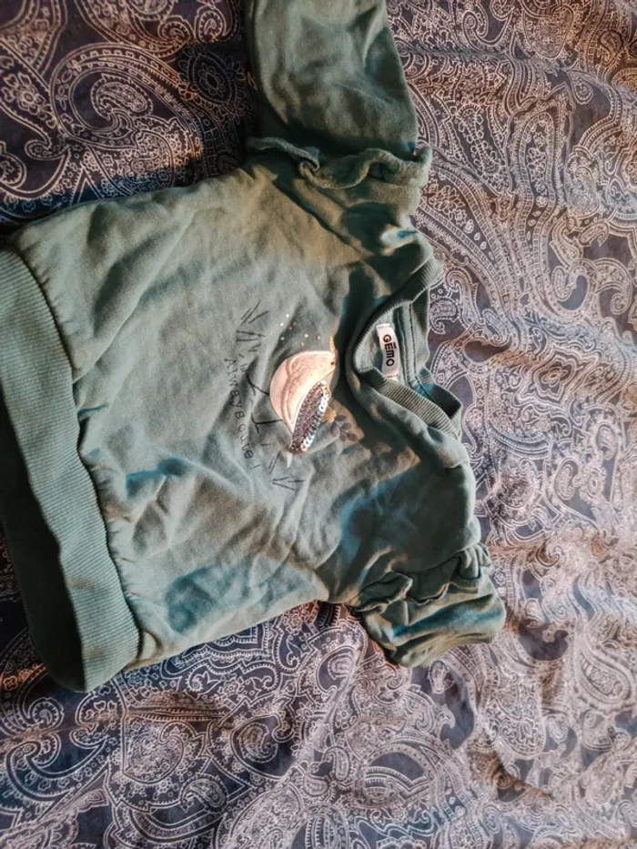 Pull vert turquoise gémo 3 mois - photo numéro 2