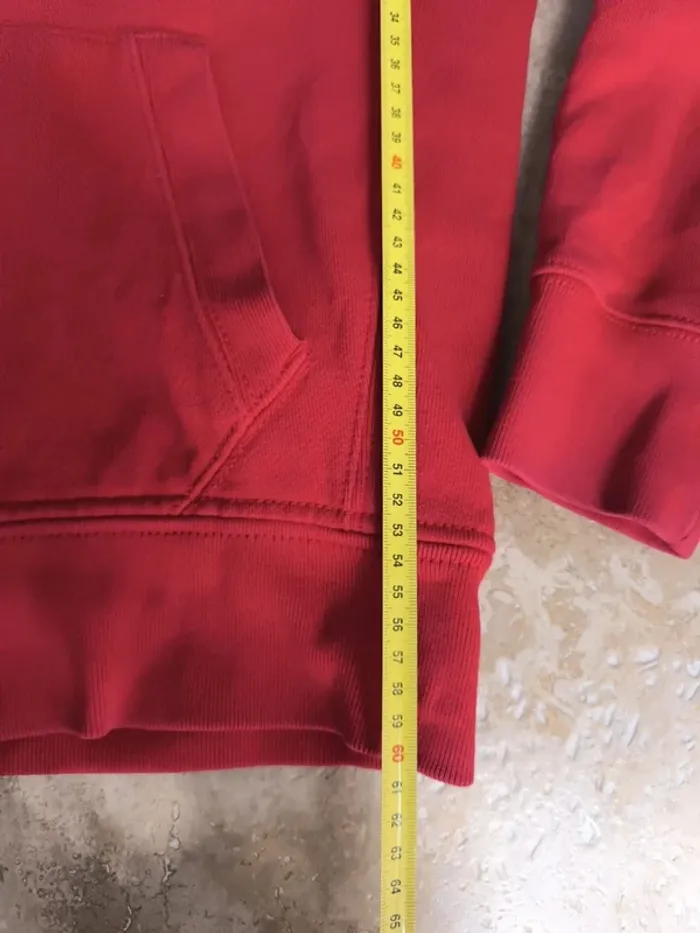 Sweat capuche zippé Ralph Lauren homme M rouge logo marine excellent état - photo numéro 7