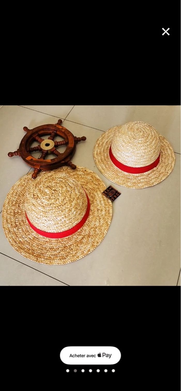 Chapeau de paille style Luffy (One Piece) – État neuf - photo numéro 3