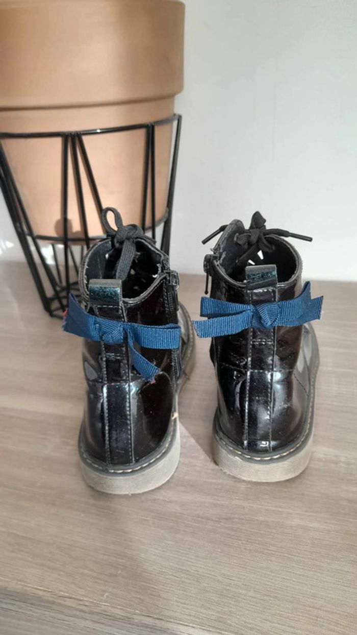 Boots bottines noires vernis pailletés Besson 35 - photo numéro 3