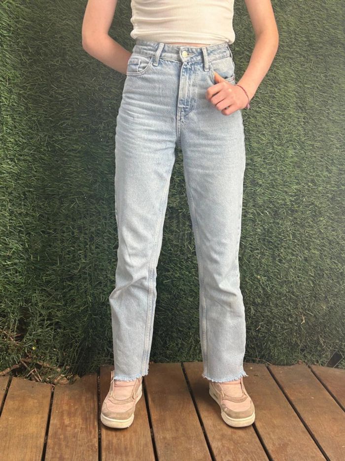 Jean straight fit bleu clair Zara xxs - photo numéro 2