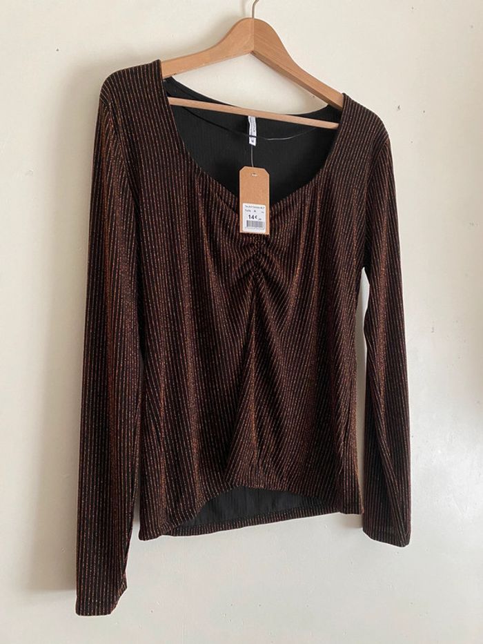 Blouse manches longues pailletées - photo numéro 3