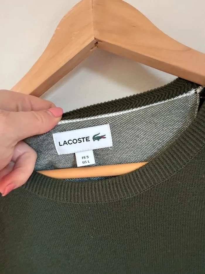 Pull Lacoste kaki - photo numéro 4