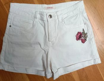 Short blanc Camaïeu brodé taille XS - 34