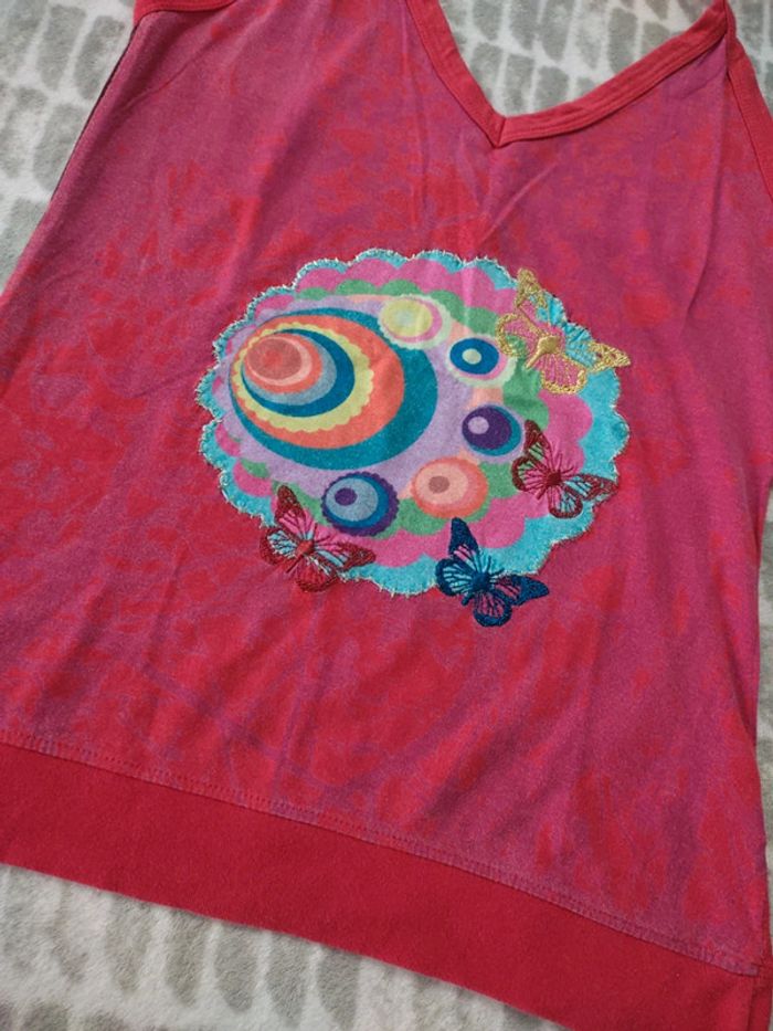 Haut top dos nu rouge Desigual taille 40 L - photo numéro 2