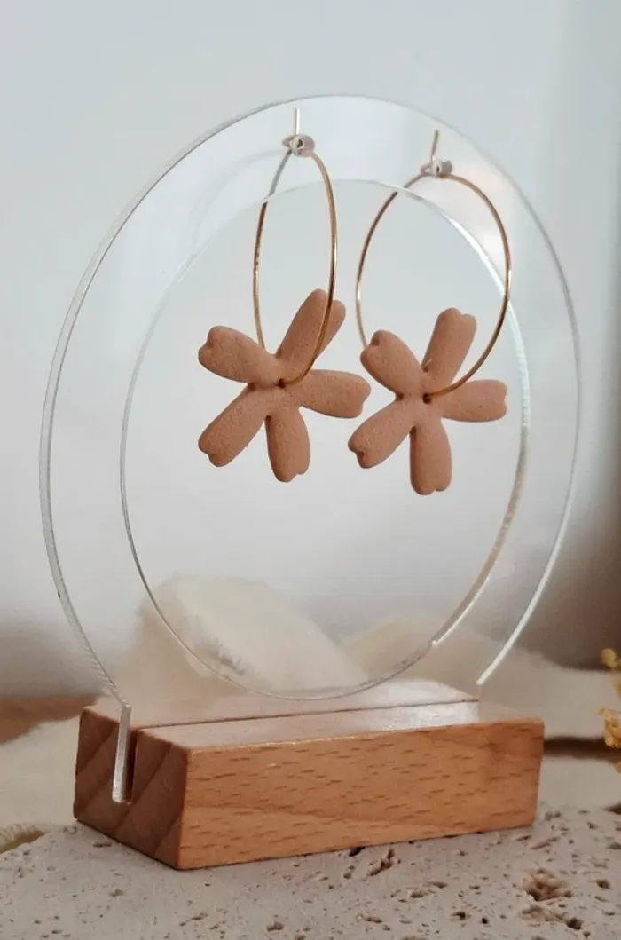 Boucles d’oreilles Fleur de Sable – Neuves, faites main avec amour 💛 - photo numéro 5