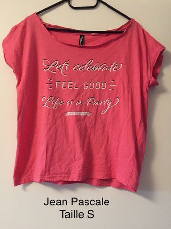 T-shirt « let’s celebrate - Feel Good - Life is a Party » Jean Pascale Taille S