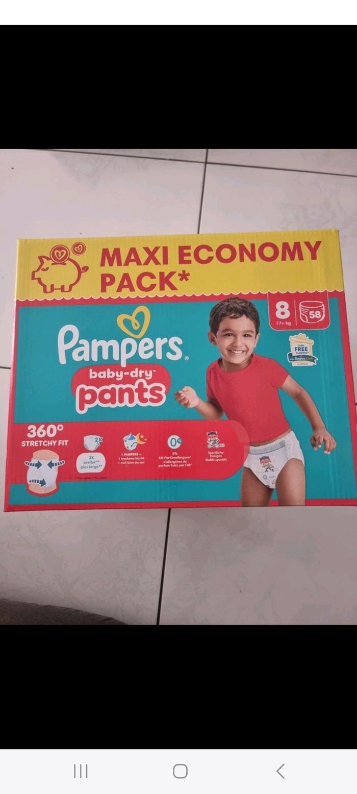 58 pants taille 8 pampers