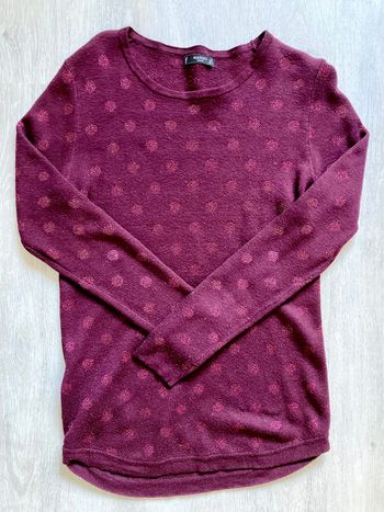 Pull bordeaux à paillettes mango taille S