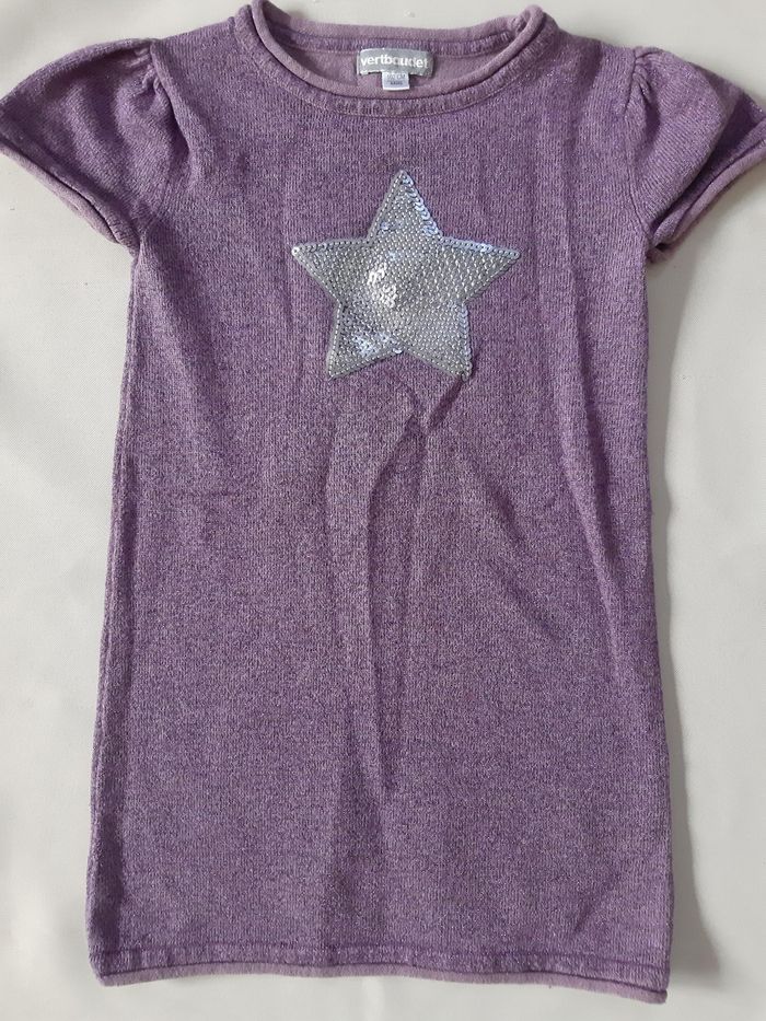 robe-pull violette pailletée à sequins - Vertbaudet - 3/4 ans - photo numéro 2
