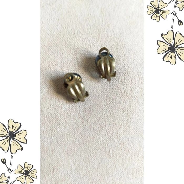 Boucles d’oreilles vintage à clip – Perles noires effet hématite - photo numéro 8