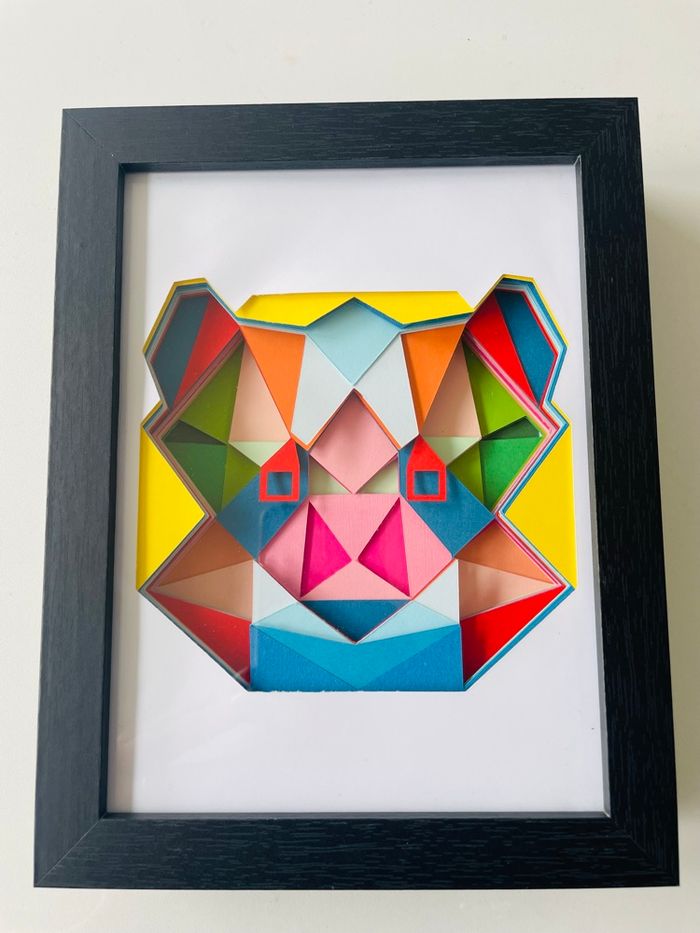 Cadre 3D Panda Géométrique