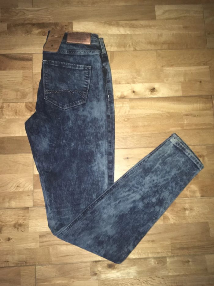 Jeans slim bleu délavé maison scotch neuf t26/3 - photo numéro 4