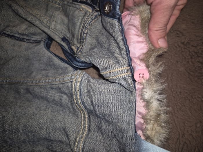 Veste jeans sans manches col fourrure - photo numéro 5
