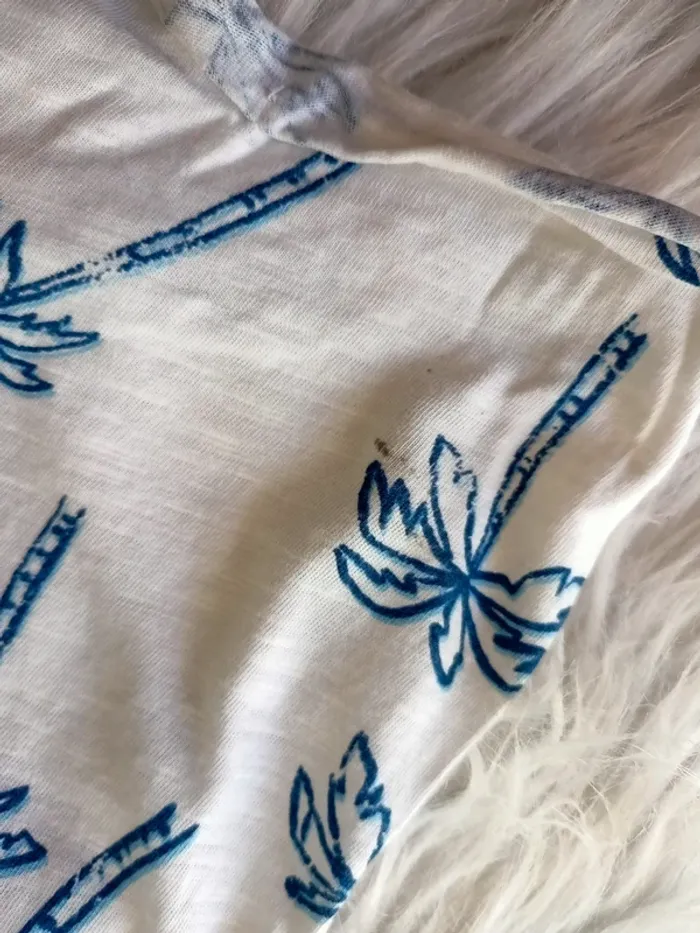 Combi short blanc avec palmiers bleus 10 ans N*0736 - photo numéro 3