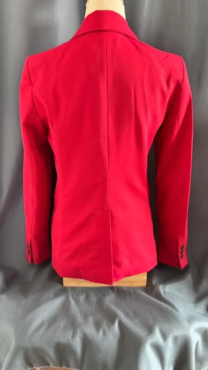 💕 veste blazer rouge #mango taille 38 M - photo numéro 5