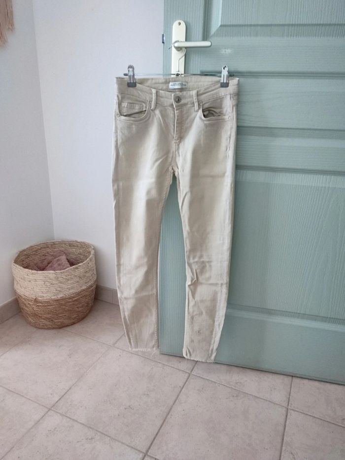 Jean slim beige/kaki clair