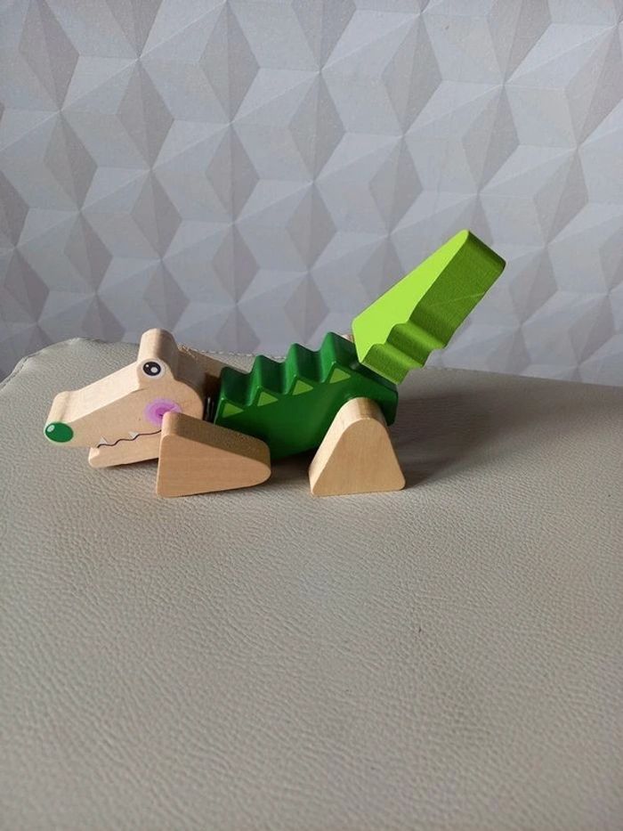 Crocodile en bois a clipser - photo numéro 3