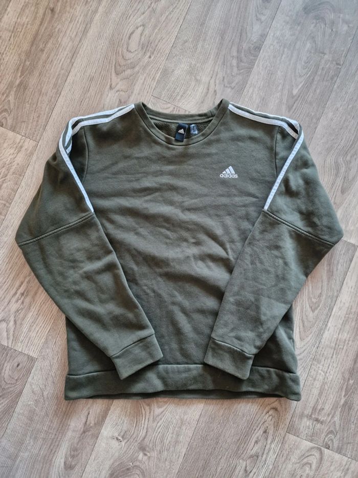 Adidas - Sweat / pull manches longues, col rond - Kaki - Médium