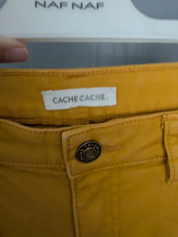 Pantalon jaune moutarde cache cache taille 40 - photo numéro 4