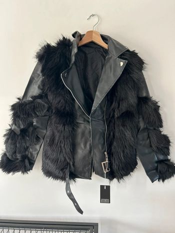 Veste en simili cuir et fausse fourrure - Taille XL