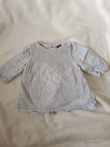 🎀 Jolie tunique grise ondulés taille 3 mois Kiabi 🎀