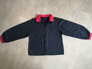 Chemisier manches longues marine rouge et vert Taille 10 ans